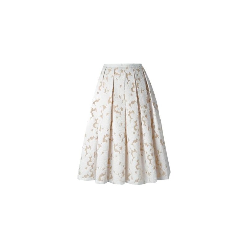 Michael Kors Floral Lace Pleated Skirt