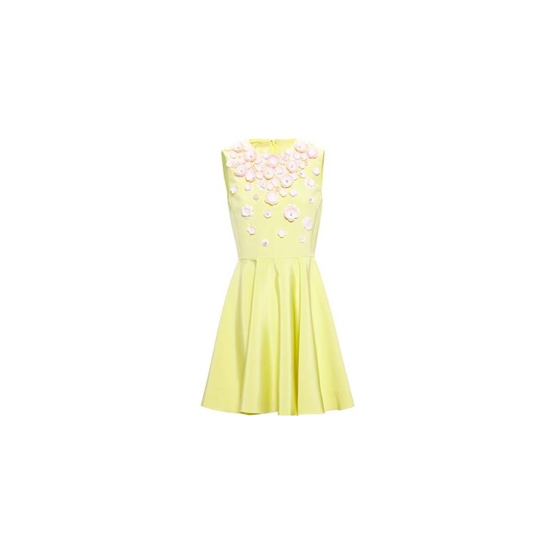 Giambattista Valli Silk-Blend Dress With Floral Embellishment