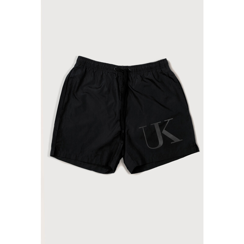 Plavecké Šortky , Barva Černá, s Potiskem UK Logo Oversized