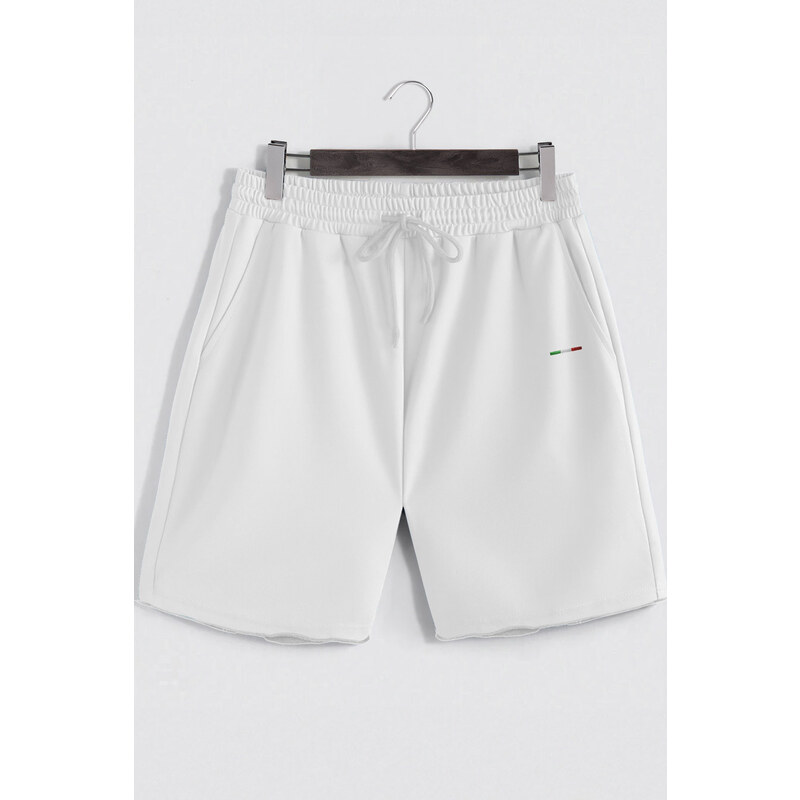 Šortky, Barva Bílá, s Potiskem Italian Stripe