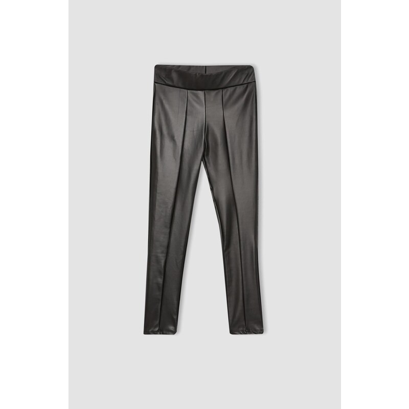 DEFACTO Girls Long Faux Leather Leggings