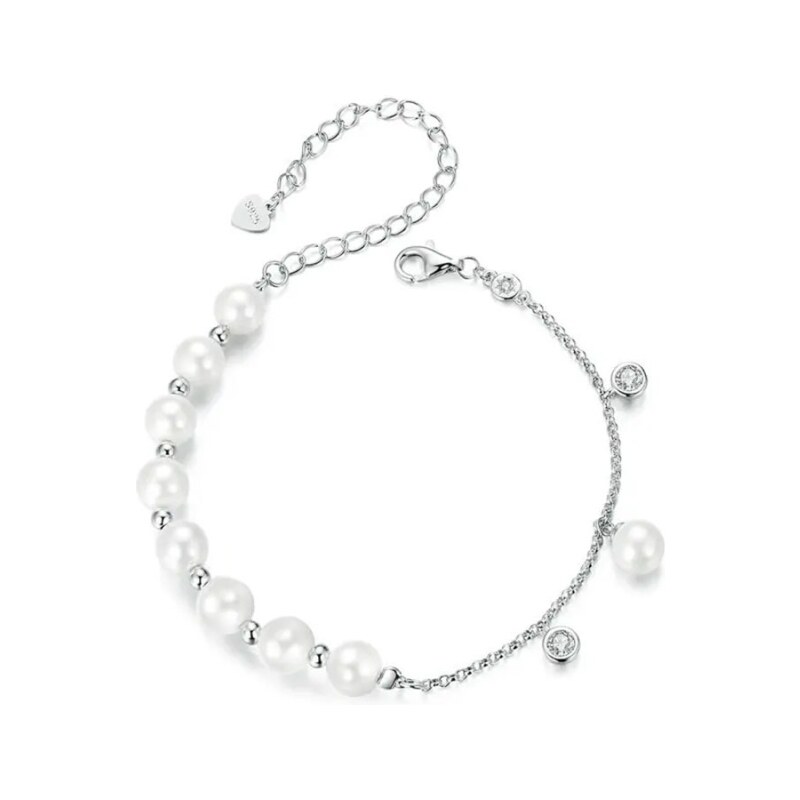 GRACE Silver Jewellery Perlový náramek Martine - stříbro 925/1000, 95224124