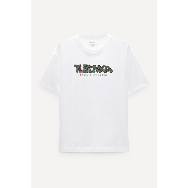 Oversized Tričko, Barva Bilá s Potiskem Dollars