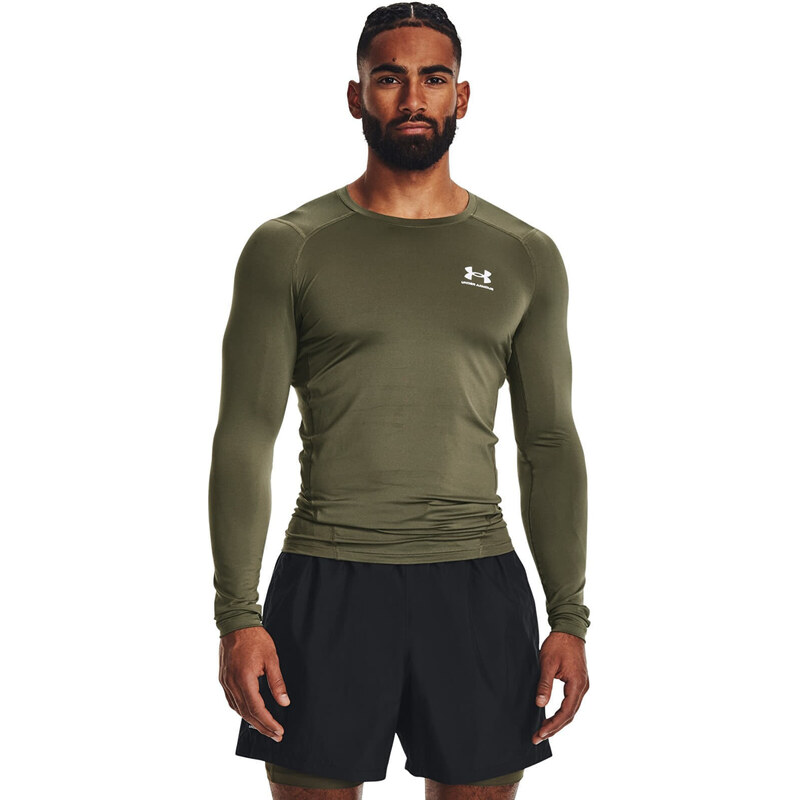 Tričko Under Armour HG Armour Comp LS Green XXXL