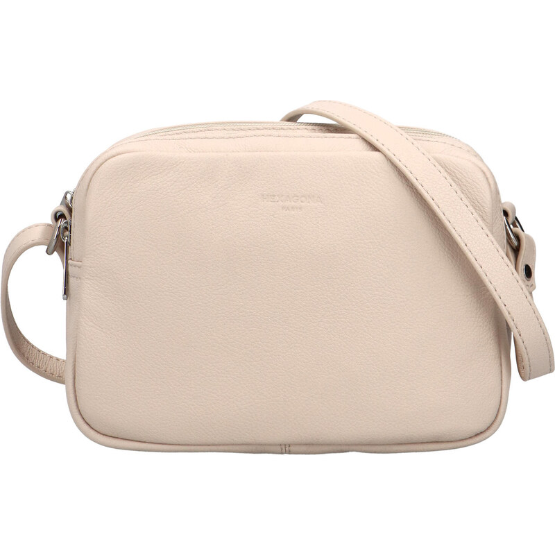 Dámská kožená crossbody kabelka světle béžová - Hexagona Vilia béžová 95316424