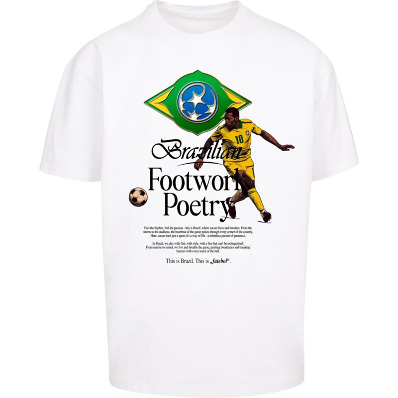 Mister Tee Pánské tričko Footwork Poetry Oversize bílé