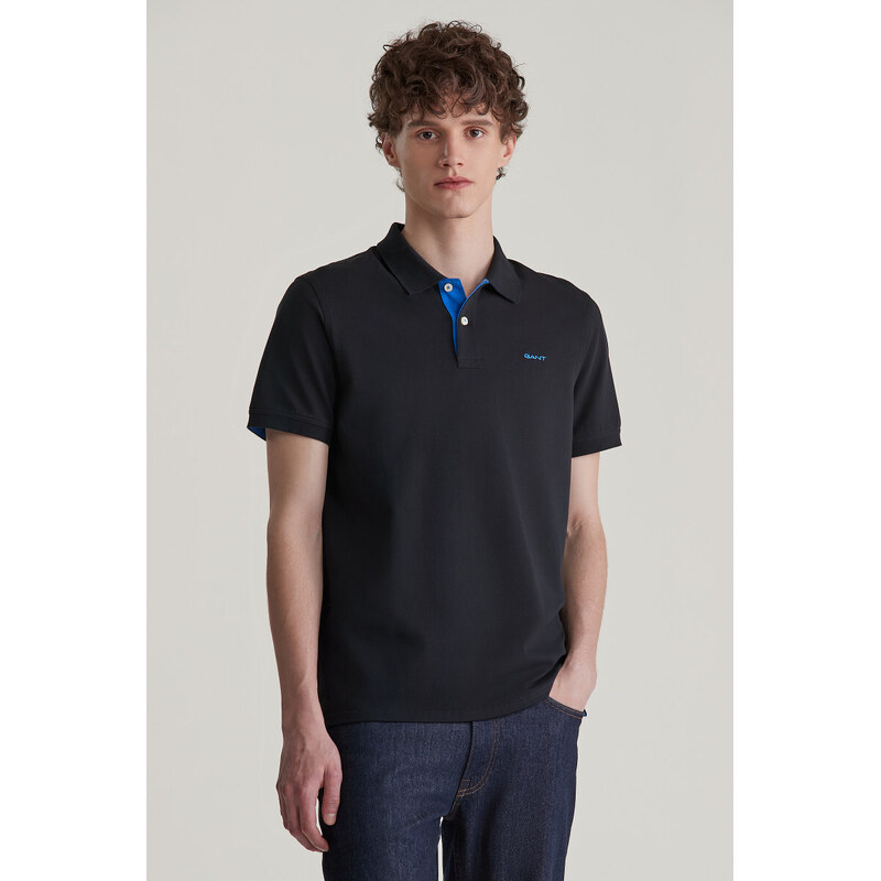POLOKOŠILE GANT REG CONTRAST PIQUE SS POLO BLACK