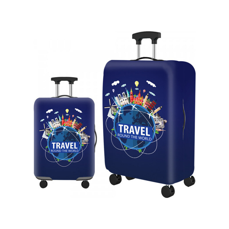 ORMI Obal na kufr Travel World velikost M, modrý