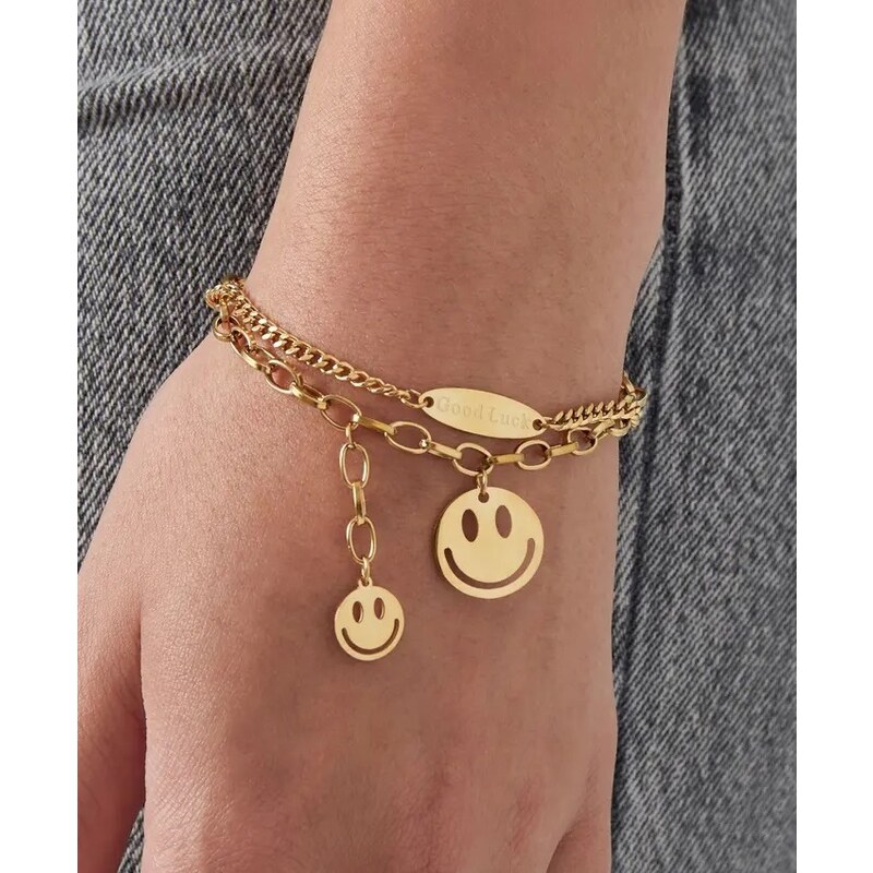 Yehwang Náramek Good Luck Smiley Gold 95471938