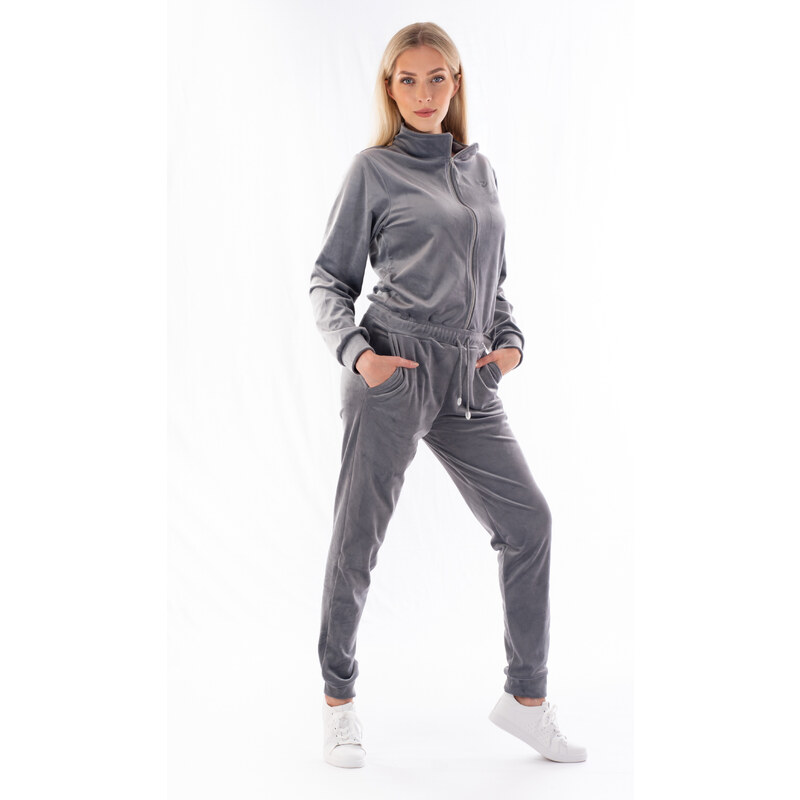 Dendy Dámský overal plyšový dlouhý Grey 92886946