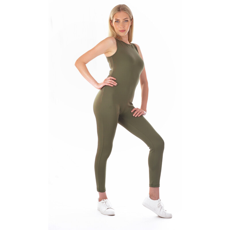Dendy Legínový overal zip dlouhý Olive 92886961