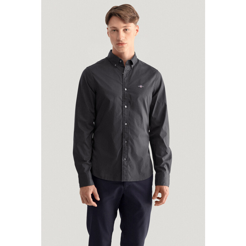 KOŠILE GANT SLIM CLASSIC POPLIN SHIRT BLACK