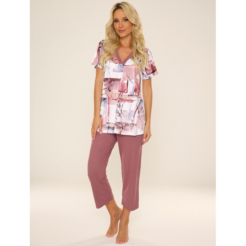 Dámské pyžamo model 20256560 Violet kr/r M2XL - De Lafense