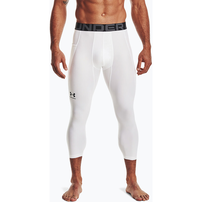 Pánské legíny Under Armour HG Armour 3/4 white/black