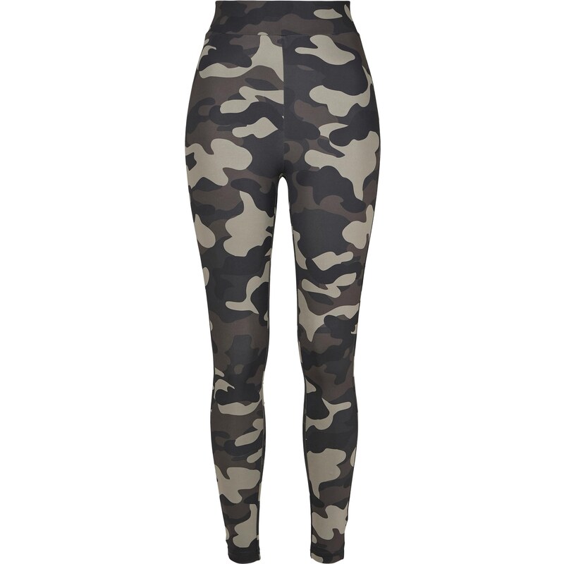 Urban Classics Dámské legíny Camo Tech s vysokým pasem tmavé