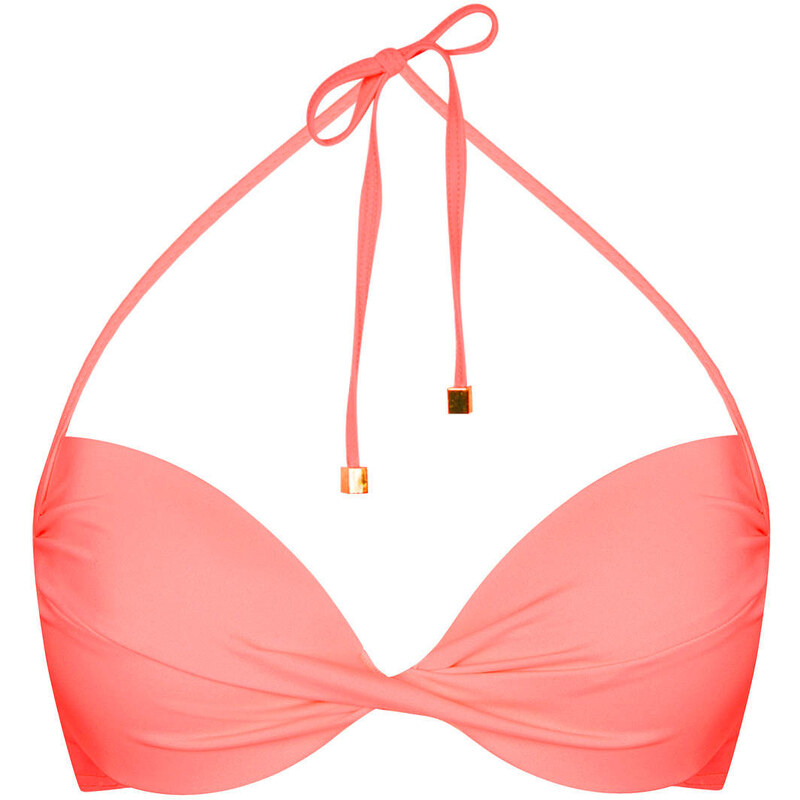 Topshop Sunset Pink Basic Bikini Top