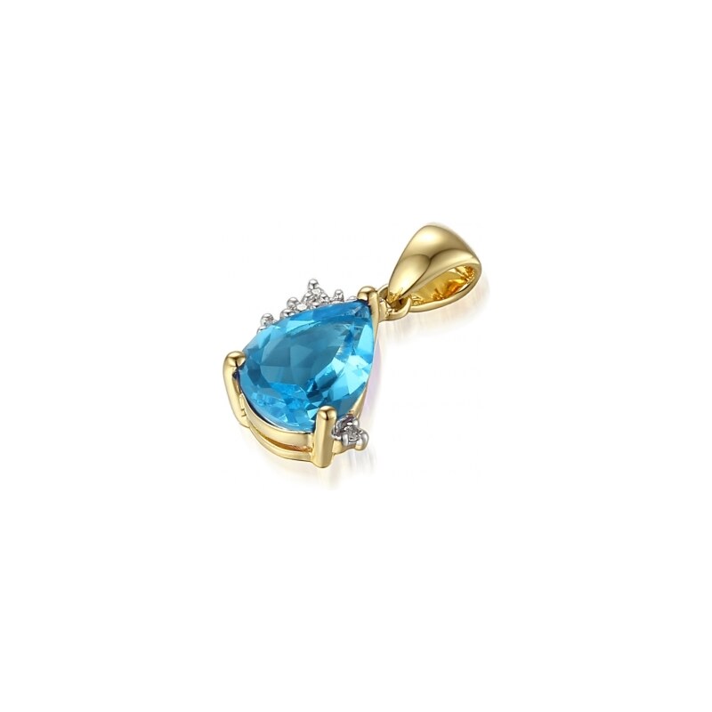 Gems, Oslnivý přívěsek Evianna v kombinovaném zlatě, s blue topazem a 115635384