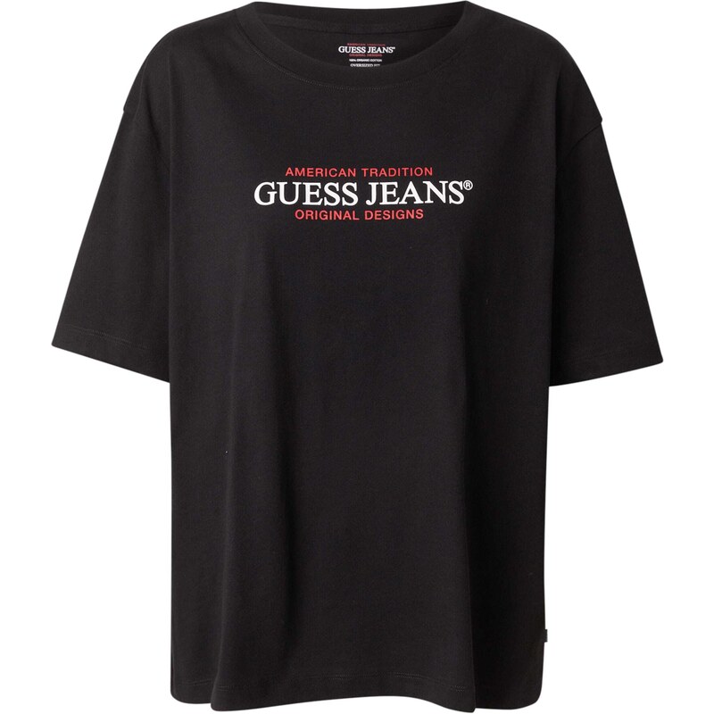GUESS JEANS Tričko červená / černá / bílá
