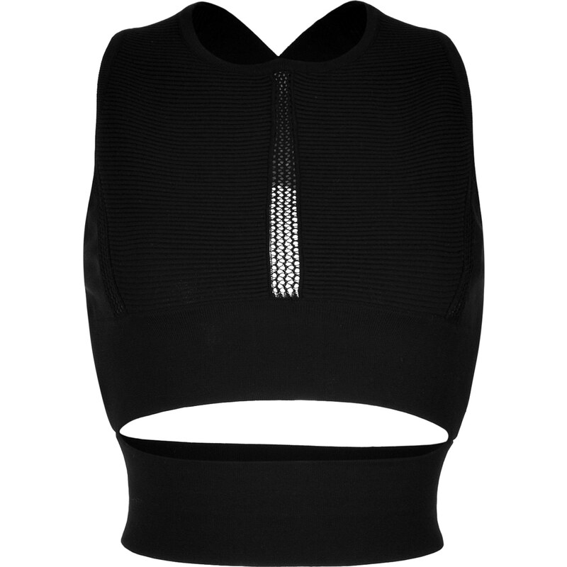 Versace Knit Crop Top with Cutout Detailing