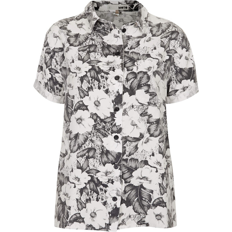 Topshop MOTO Aloha Print Shirt