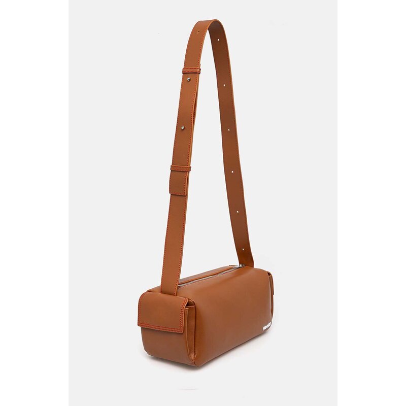 Kožená kabelka Sunnei hnědá barva, MACCWBAG002