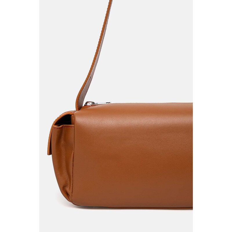 Kožená kabelka Sunnei hnědá barva, MACCWBAG002
