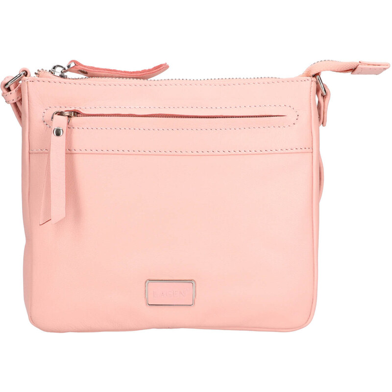 Dámská kožená crossbody kabelka Lagen Hesper - růžová