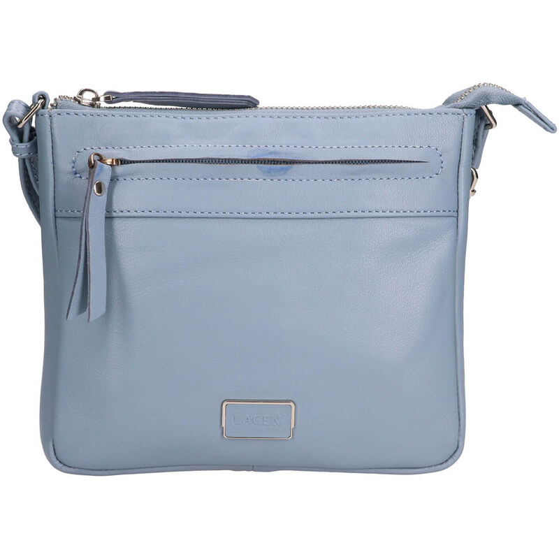 Dámská kožená crossbody kabelka Lagen Hesper - modrá 115018258