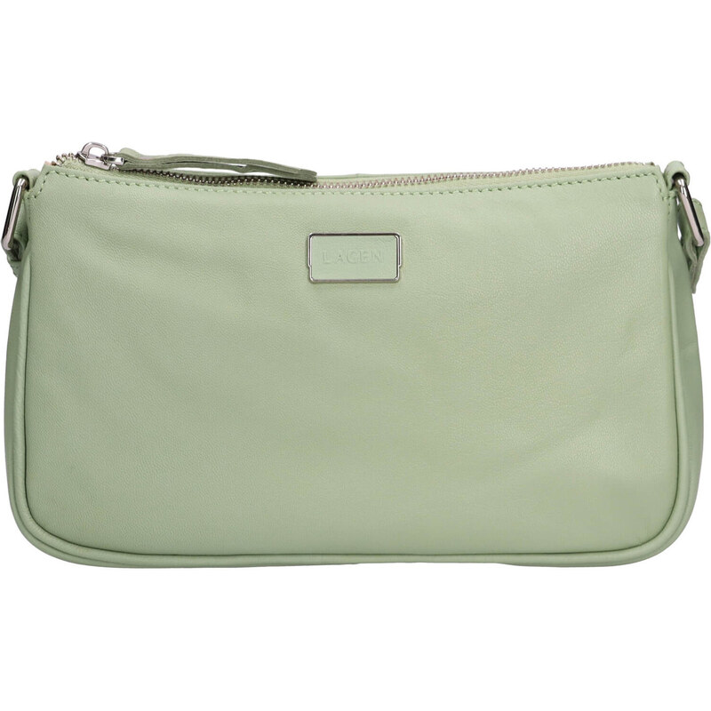 Dámská kožená crossbody kabelka Lagen Elara - zelená 115018255