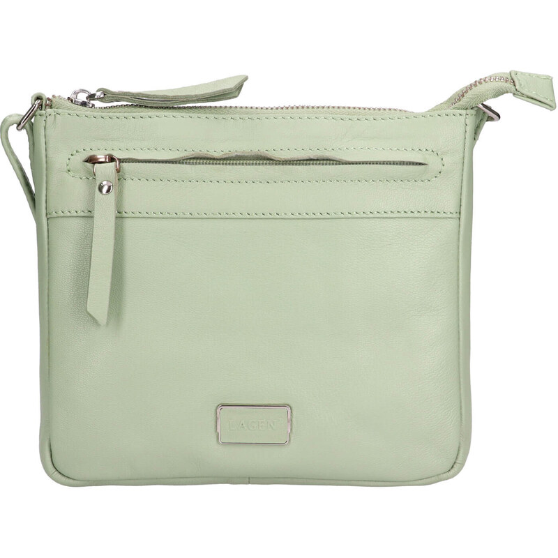 Dámská kožená crossbody kabelka Lagen Hesper - zelená 115018259