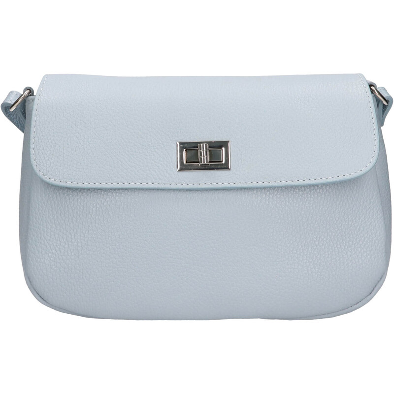Dámská kožená crossbody kabelka Italia Arabela - světle modrá