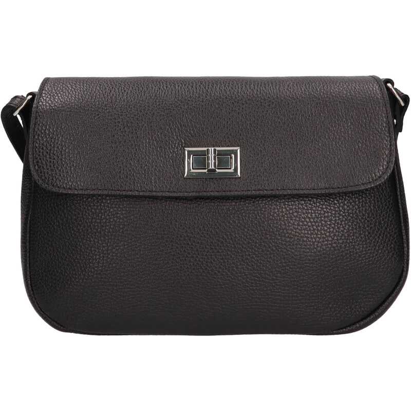Dámská kožená crossbody kabelka Italia Arabela - černá