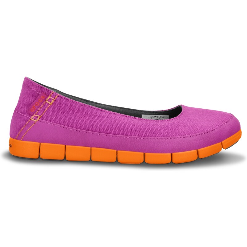 Crocs Flat Women Vibrant Violet/Orange Stretch Sole