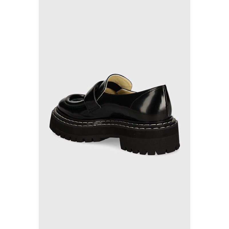 Kožené mokasíny Proenza Schouler Lug Sole dámské, černá barva, na plochém podpatku, PS43101A