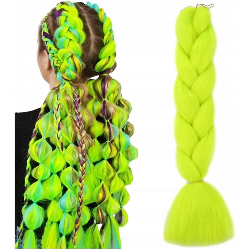 Flamenco Mystique Syntetické vlasy 120 cm husté jednobarevné limetkové 95913224