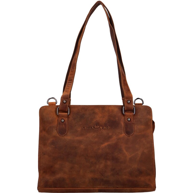 Dámská kožená kabelka na rameno camel - GreenWood Hamid Camel 111049392