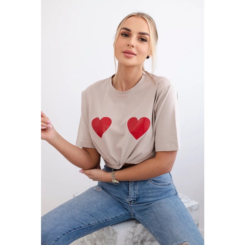 Kesi Bavlněné triko Willa s potiskem srdce 104477246