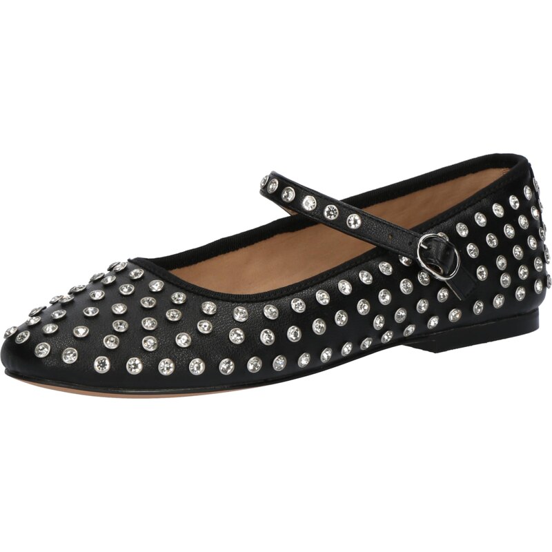STEVE MADDEN Baleríny s řemínky Vinetta-R černá / stříbrná / průhledná 111072218