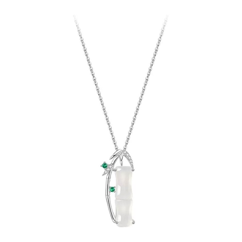 JAY Stříbrný náhrdelník Rong - chalcedon, bambus, stříbro 925/1000 96090485