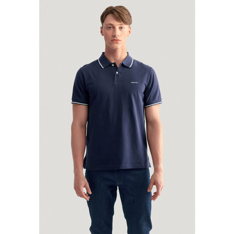 POLOKOŠILE GANT TIPPING SS PIQUE POLO EVENING BLUE