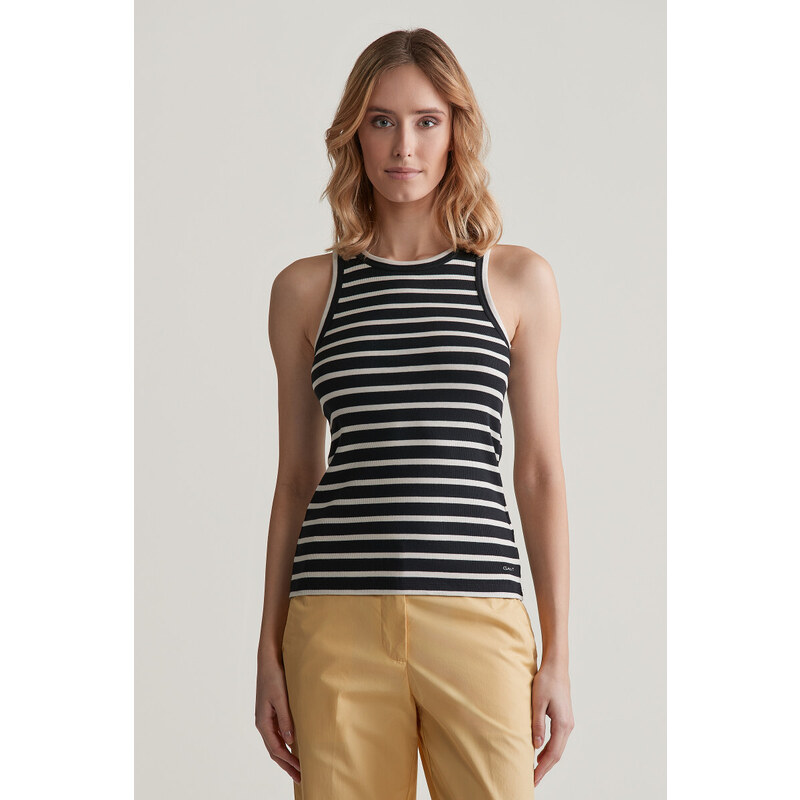 TOP GANT STRIPED TANK TOP BLACK 89469729