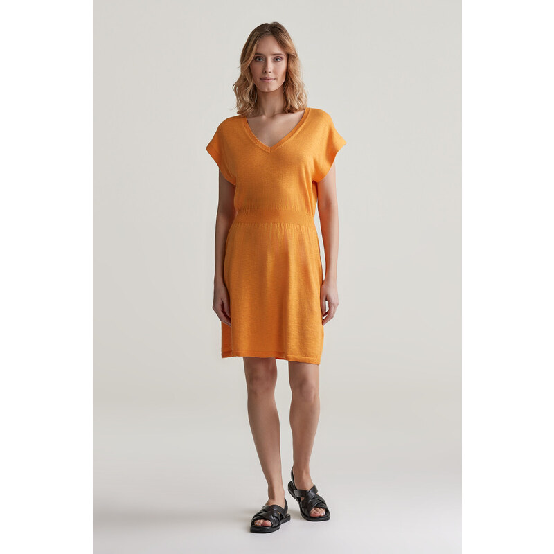 ŠATY GANT LINEN BLEND DRESS MEDAL YELLOW 91743767