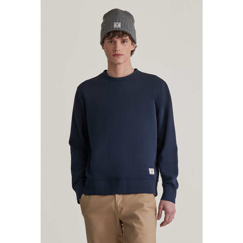 MIKINA GANT WASHED C-NECK SWEAT EVENING BLUE