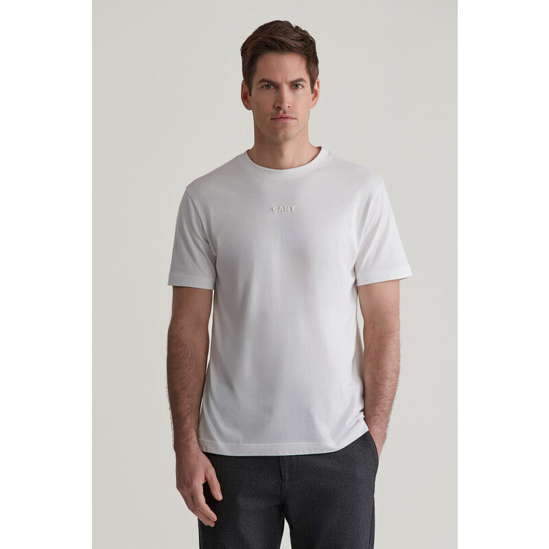 TRIČKO GANT 3D LOGO SS TSHIRT EGGSHELL