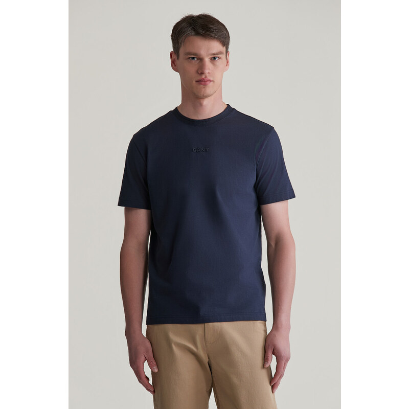 TRIČKO GANT 3D LOGO SS TSHIRT EVENING BLUE