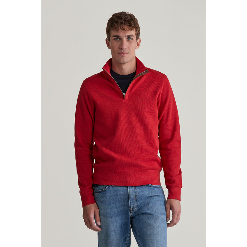 MIKINA GANT SACKER RIB HALF ZIP DRAGON RED