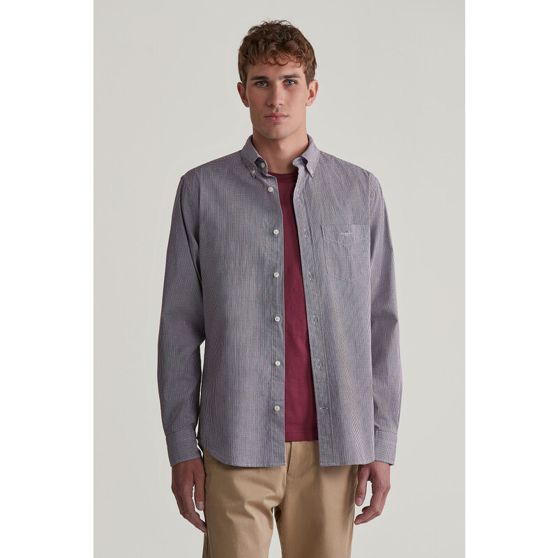 KOŠILE GANT REG POPLIN MICRO GINGHAM SHIRT PLUMPED RED