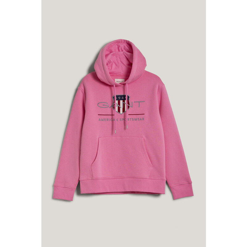 MIKINA GANT ARCHIVE SHIELD HOODIE CANDY PINK 96191908