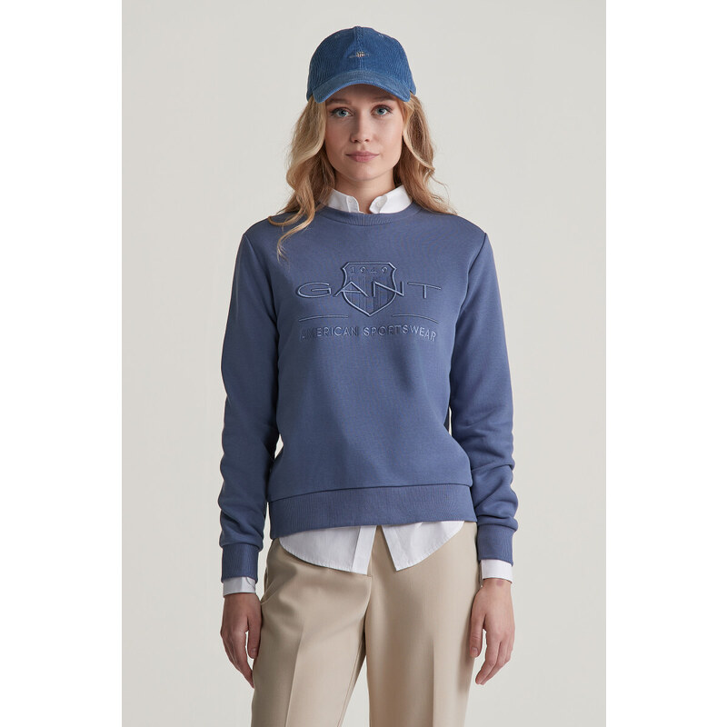 MIKINA GANT REG TONAL SHIELD C-NECK SWEAT DUSTY NAVY 96191911