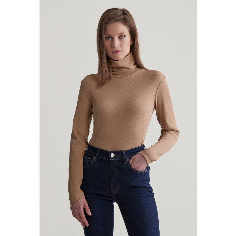 ROLÁK GANT SLIM RIB TURTLENECK CARAMEL BEIGE 96191923